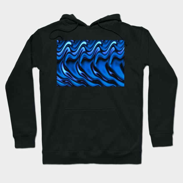 Blue Wave Abstract Pattern Hoodie by pinkal